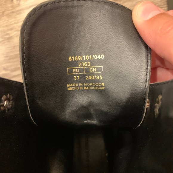 Zara Black Distressed Lace-up Combat Boots - Picture 3 of 5